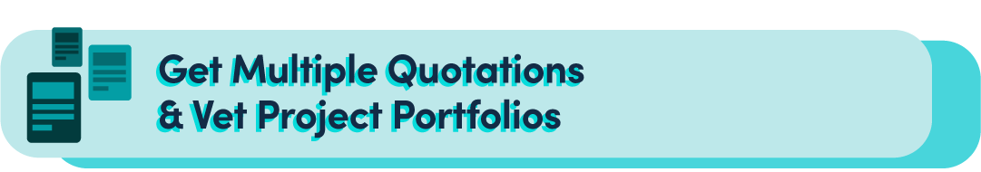 green table header labelled "get multiple quotations and vet project portfolios"