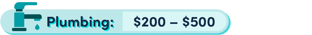Plumbing: $200 – $500