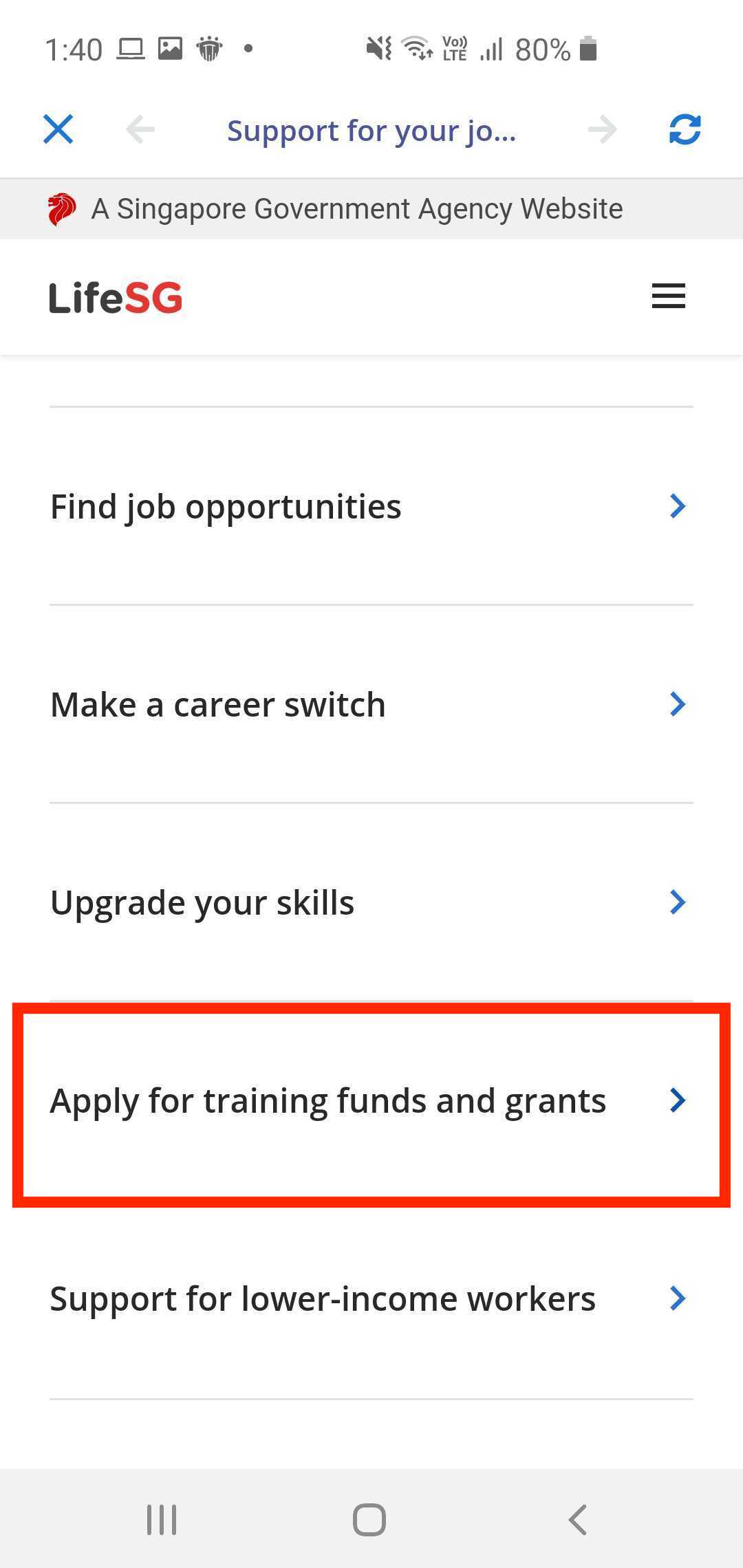 WSG LifeSG app Workforce Singapore jobs and employment retrenchment help