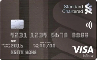 standard chartered visa infinite card face