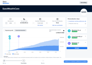 SaxoWealthCare robo advisor investment interface (Photo/ Saxo)