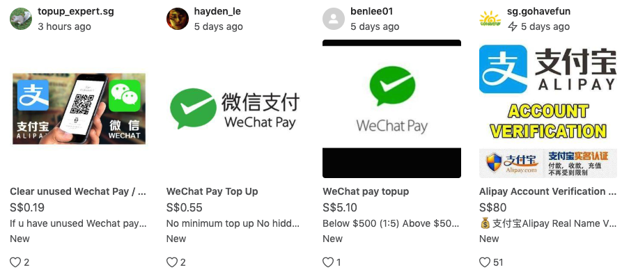 wechat pay alipay singapore