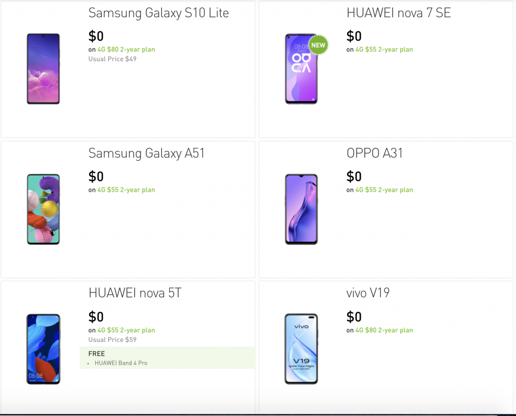 Samsung Galaxy A51, OPPO A31, Huawei nova 7 SE, Huawei Nova 5T and Vivo V19