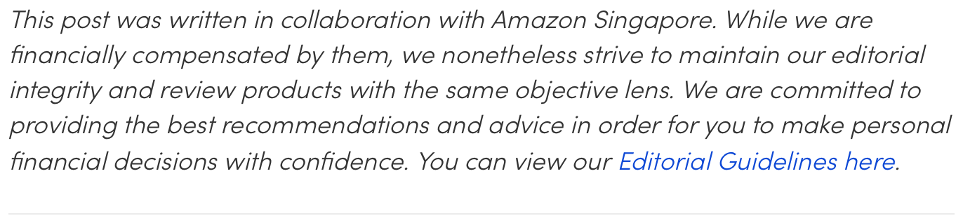 Editorial Guidelines Amazon Singapore
