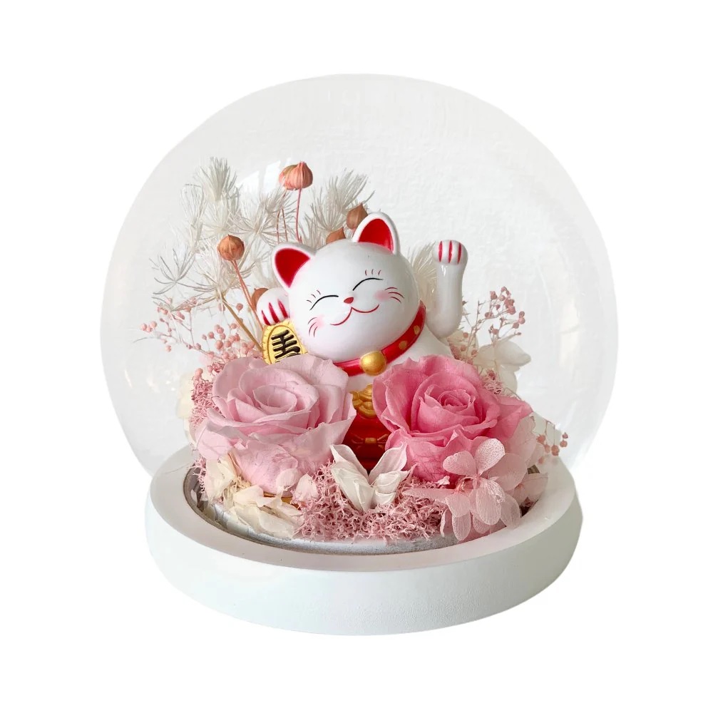 ana hana flower maneki neko fortune cat