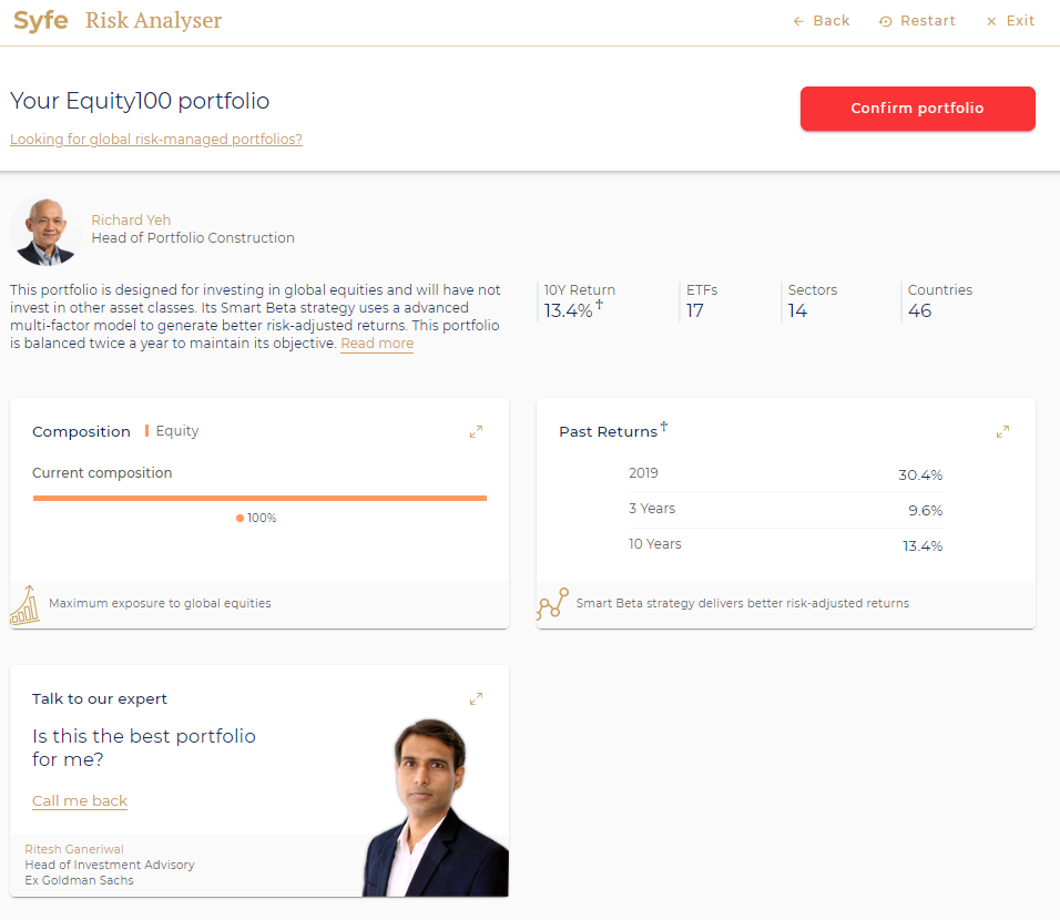 How do I get started with Syfe’s Equity100 portfolio?