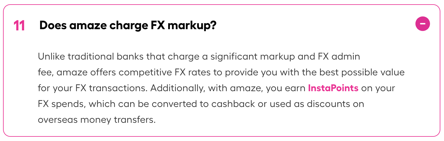 instarem amaze foreign currency markup
