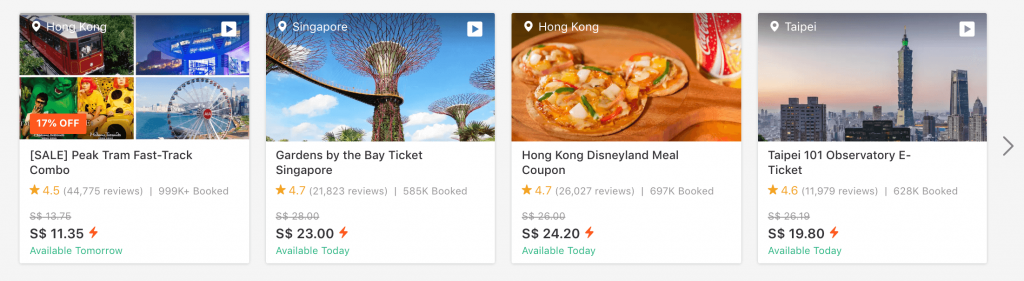 klook popular activities