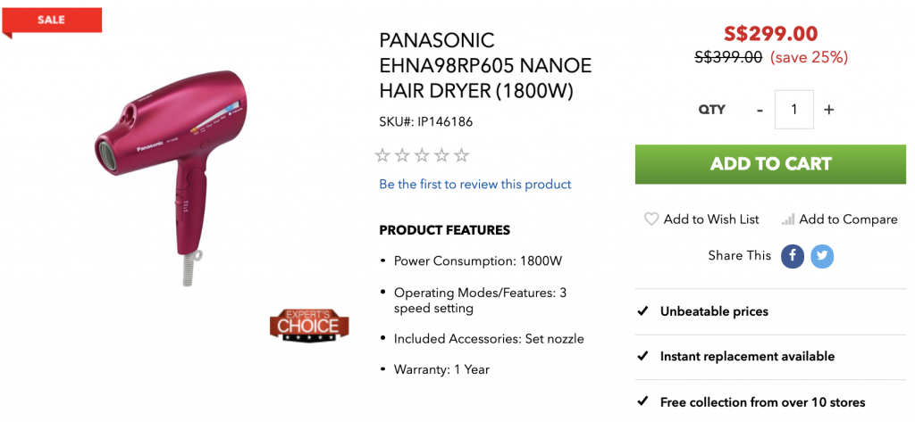 panasonic hair dryer