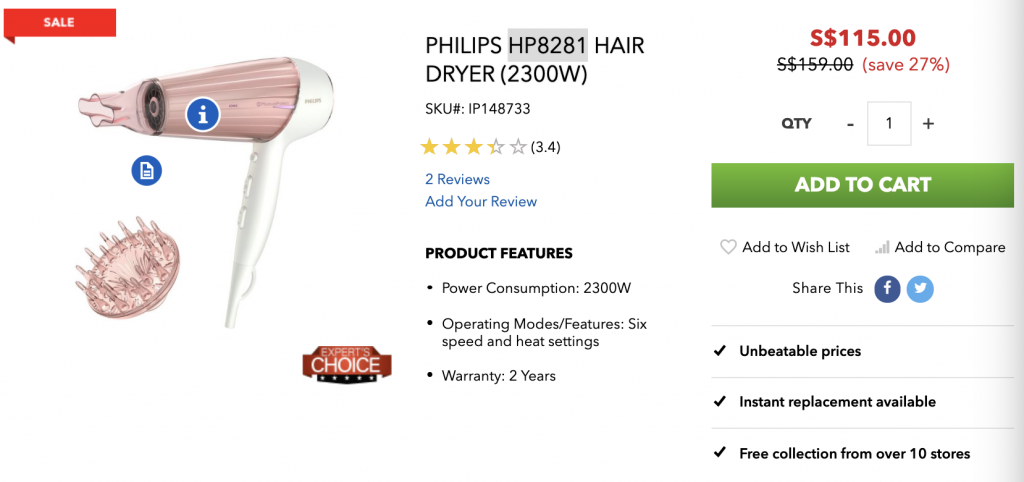 philips hair dryer