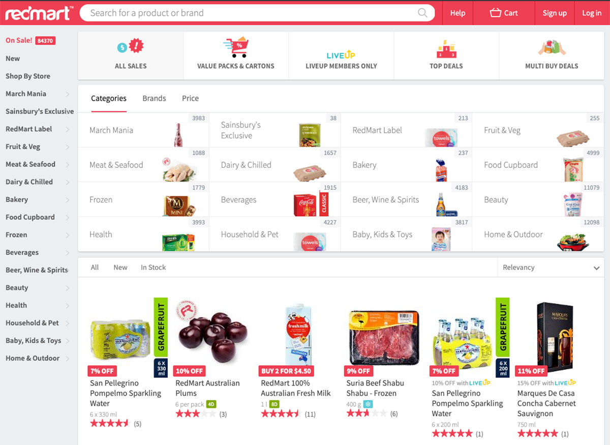 redmart homepage 