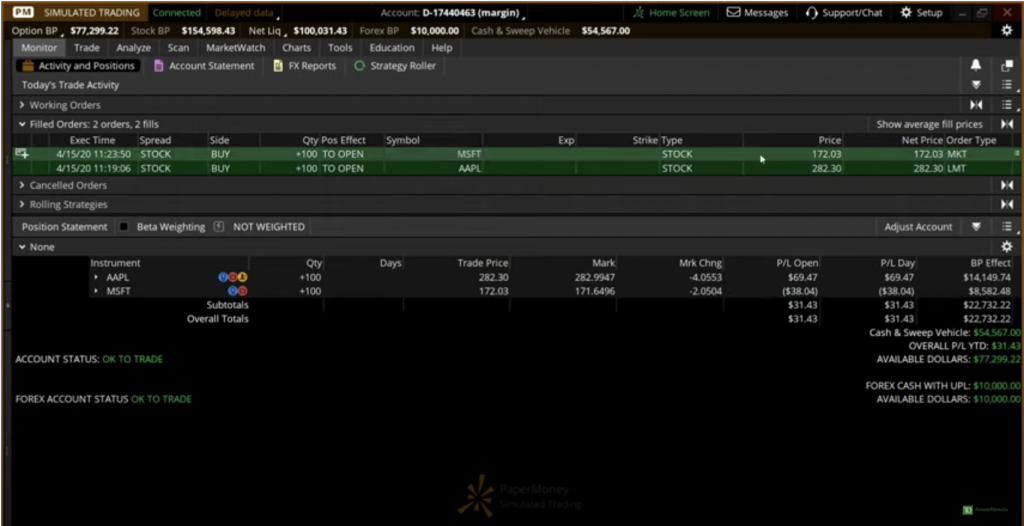 TD Ameritrade thinkorswim investment brokerage