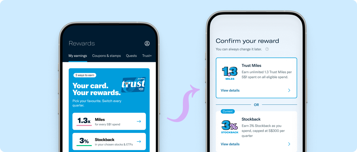 trust freedom card adds miles mode